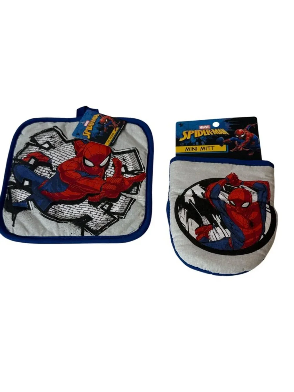 Marvel Spider-Man Pot Holder Mini Mitt 2 Piece Kitchen Set New